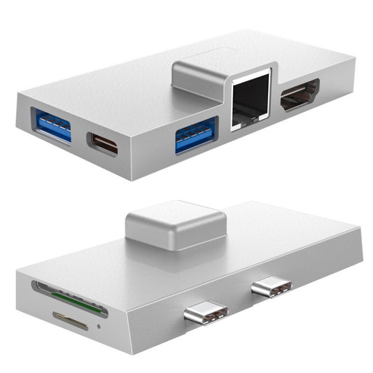 For Surface Pro 8 / 9 / X Dual Type-C Computer Expansion Hub 7 In 1 Docking Station, For Surface Pro 8 / 9 / X