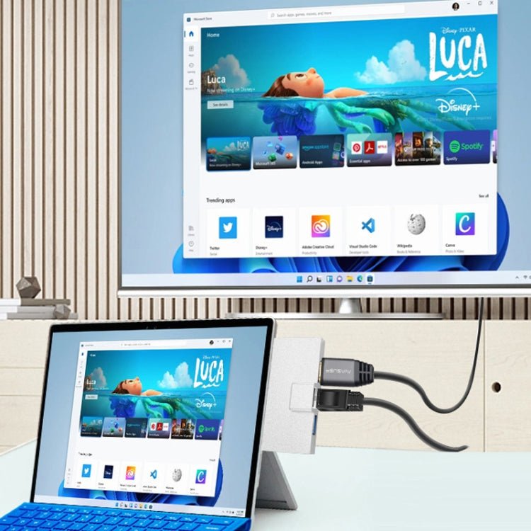 For Surface Pro 8 / 9 / X Dual Type-C Computer Expansion Hub 7 In 1 Docking Station, For Surface Pro 8 / 9 / X