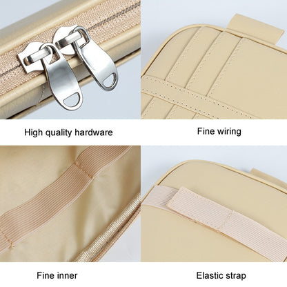 Car Driver License Storage Bag Sun Visor Sunglasses Card Holder, Beige, Black, Brown
