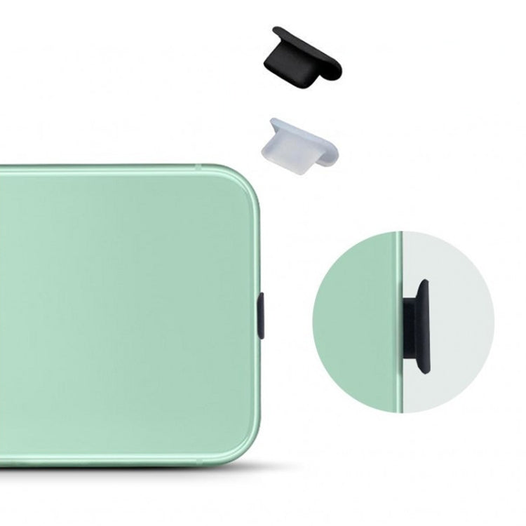 8 Pin Phone Dust Plug Silicone Charging Port Plug, 8 Pin (Black), 8 Pin (Transparent)