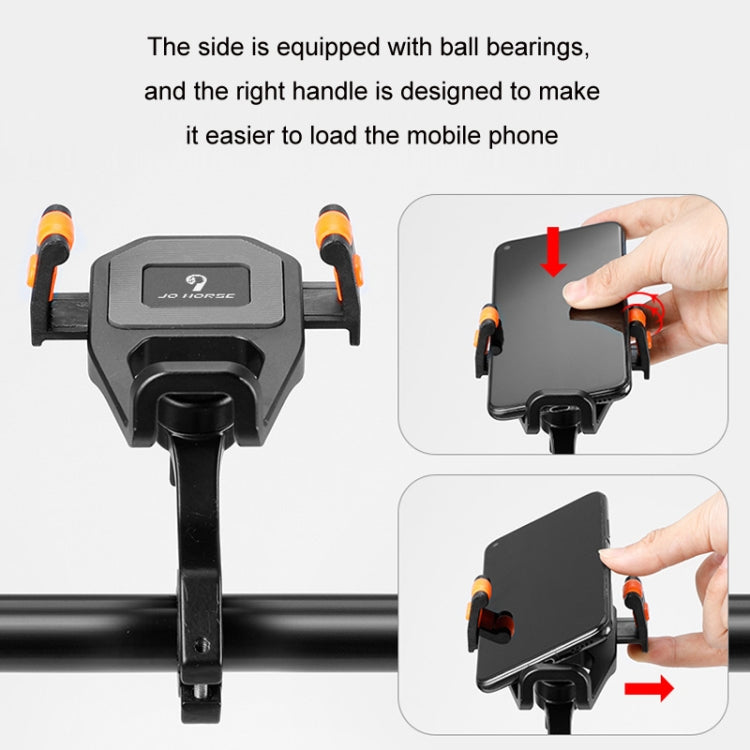 JO HORSE Aluminum Alloy Bicycle Riding Mobile Phone Navigation Roller Fixed Bracket, Titanium Handlebar