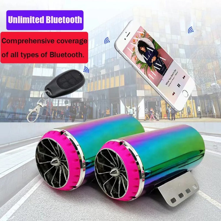 Motorcycle Subwoofer Color-Coated Audio Exhaust Pipe Simulator, 12V