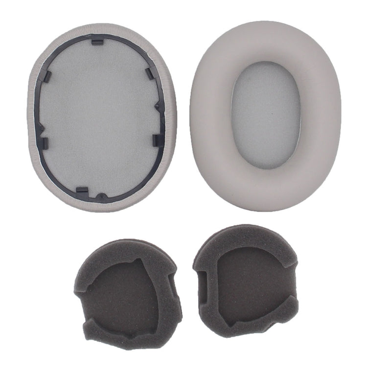 2pcs For Sony WH-1000XM5 Headphone Sponge Leather Case Earmuffs, WH-1000XM5(Platinum Silver), WH-1000XM5(Black)