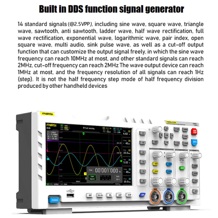 FNIRSI 2 en 1 oscilloscope numérique double canal 100M de bande passante 1GS générateur de signaux d'échantillonnage, prise UE, 1014D, 1014D + Sonde P4100
