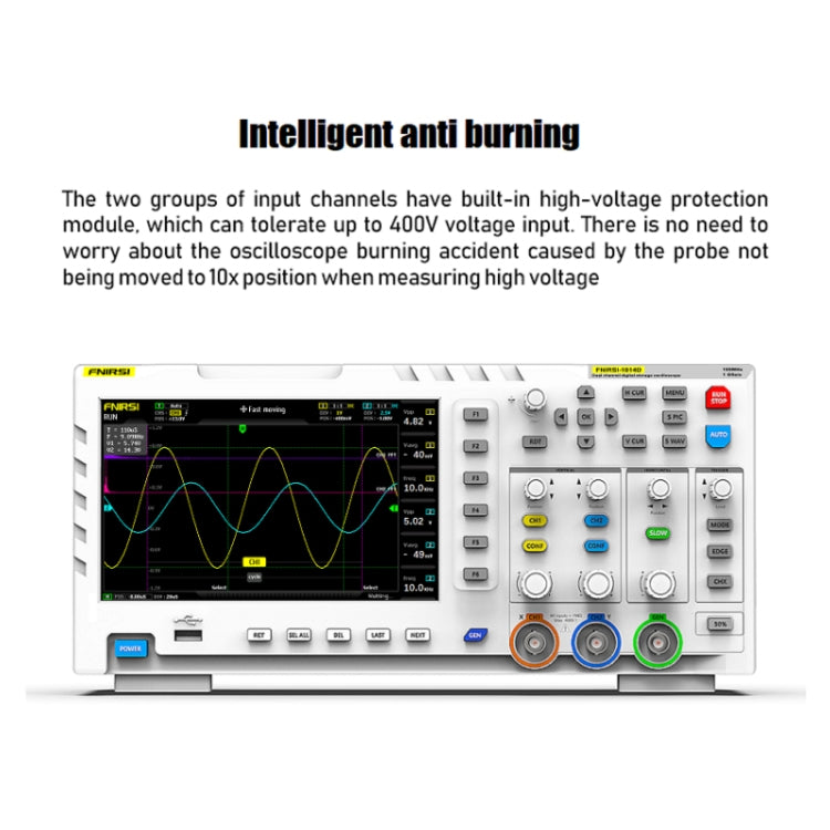 FNIRSI 2 en 1 oscilloscope numérique double canal 100M de bande passante 1GS générateur de signaux d'échantillonnage, prise UE, 1014D, 1014D + Sonde P4100