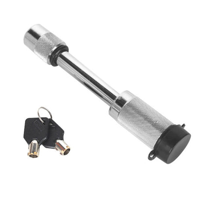 Car Latch Lock Trailer Tow Hook Anti-theft Padlock, Bending Silver, Direct Pipe Silver, Straight Pipe Black