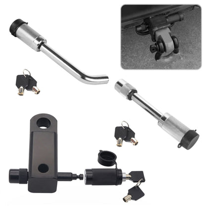 Car Latch Lock Trailer Tow Hook Anti-theft Padlock, Bending Silver, Direct Pipe Silver, Straight Pipe Black
