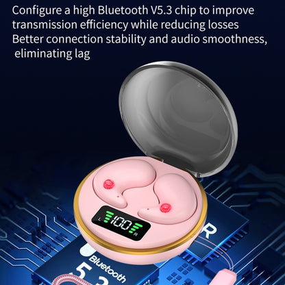 Digital Display Invisible Mini Leisure Stereo Binaural Bluetooth Earphones With Charging Compartment, BY-8 (Black), BY-8 (White), BY-8 (Pink)