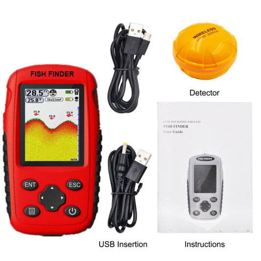 Wireless Ultrasonic Fish Finder Sonar Underwater Visual HD Angler Detector, FF998