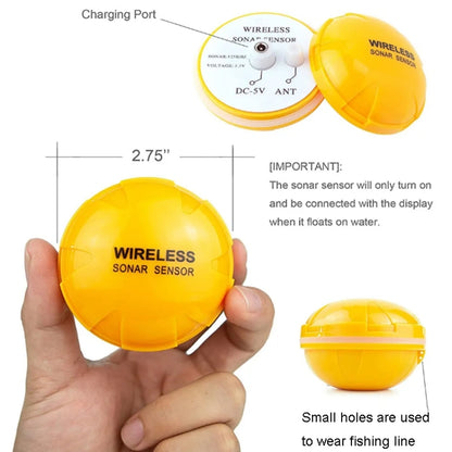 Wireless Ultrasonic Fish Finder Sonar Underwater Visual HD Angler Detector, FF998