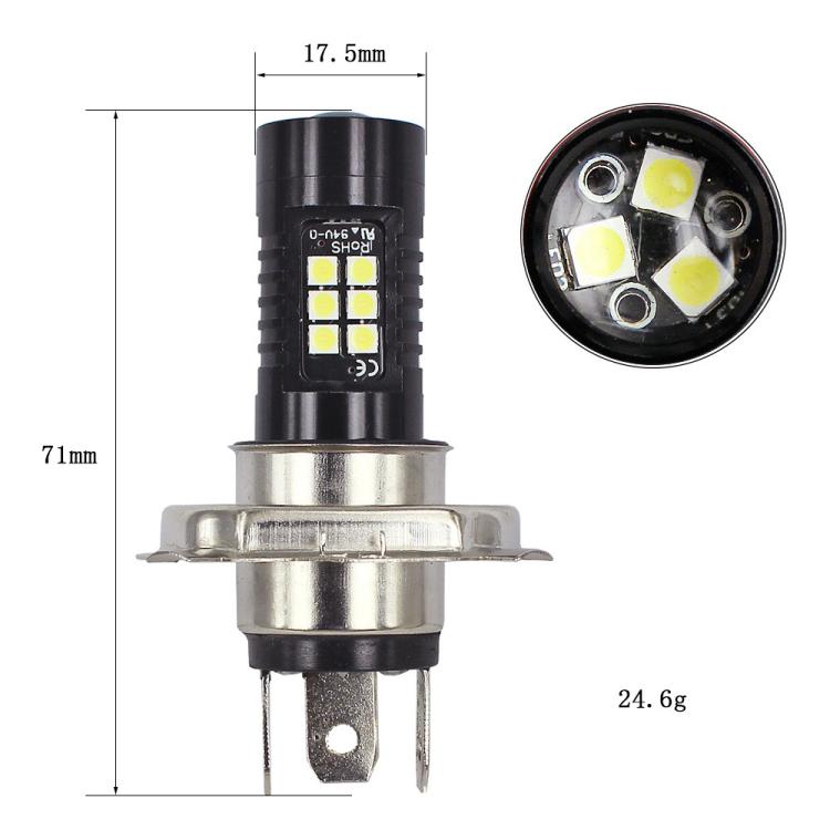 1pair Automotive High-power LED White Light Fog Lamp, H4