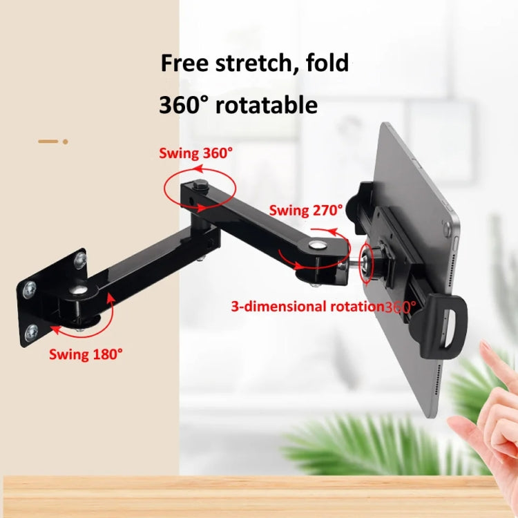 Wall Mount Tablet Cell Phone Stand Long Arm Stretchable Holder for 4-13 Inch Devices, Stretchable Tablet  Bracket 3