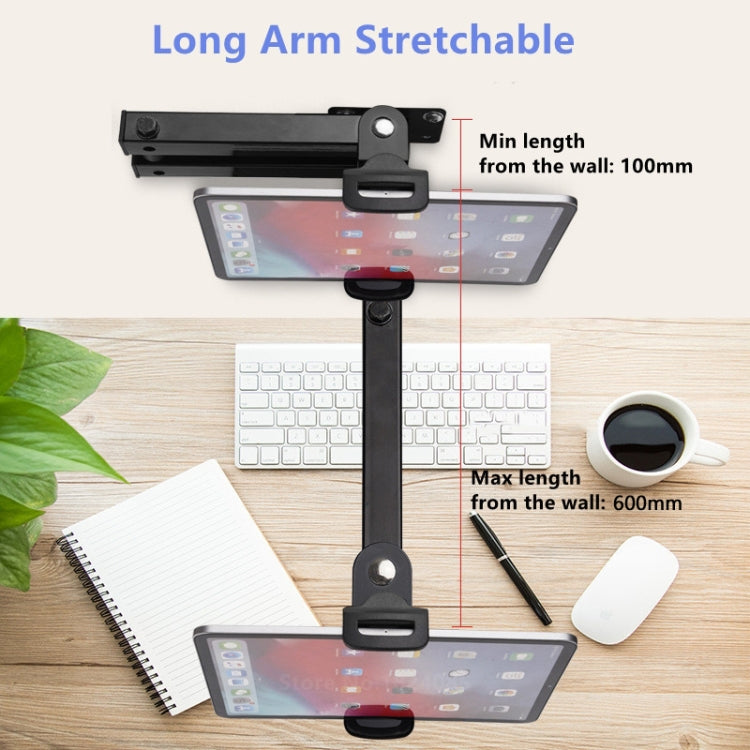 Wall Mount Tablet Cell Phone Stand Long Arm Stretchable Holder for 4-13 Inch Devices, Stretchable Tablet  Bracket 3