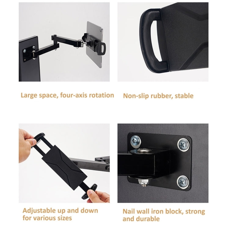 Wall Mount Tablet Cell Phone Stand Long Arm Stretchable Holder for 4-13 Inch Devices, Stretchable Tablet  Bracket 3