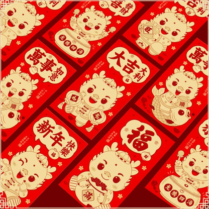 6pcs /Pack Dragon New Year Red Packets Cartoon Dragon Zoshili New Year Red Envelopes