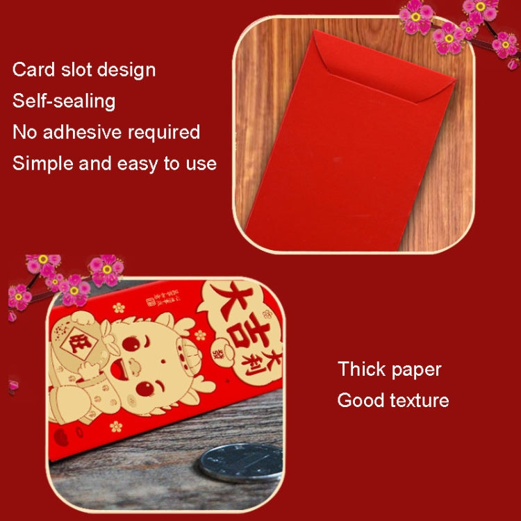 6pcs /Pack Dragon New Year Red Packets Cartoon Dragon Zoshili New Year Red Envelopes