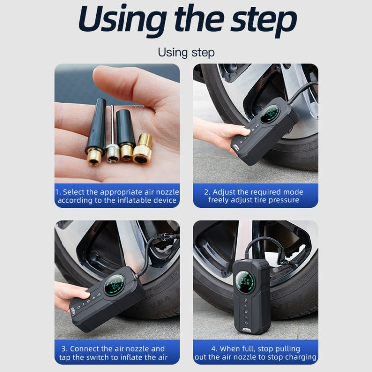 Car Wireless Inflatable Pump Electric Car Tyre 12V High Power Inflator, YX1819 Wireless