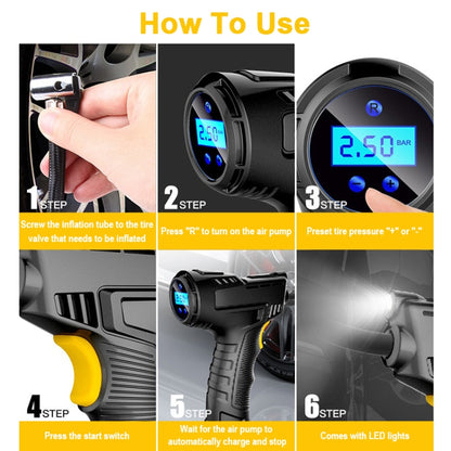 Compresseur de pompe à air de voiture 120 W, équipement de gonflage de pneus, affichage numérique sans fil, modèle à aiguille filaire, affichage numérique filaire