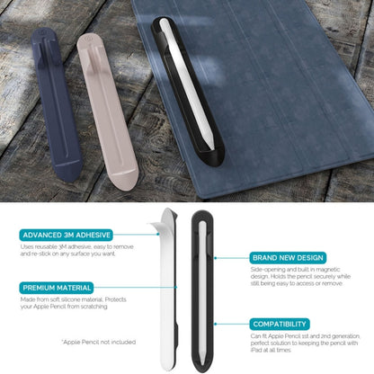 AhaStyle PT112 pour Apple Pencil 1/2 Stylo d'écriture manuel Rainure de rangement en silicone Support magnétique en silicone, PT112