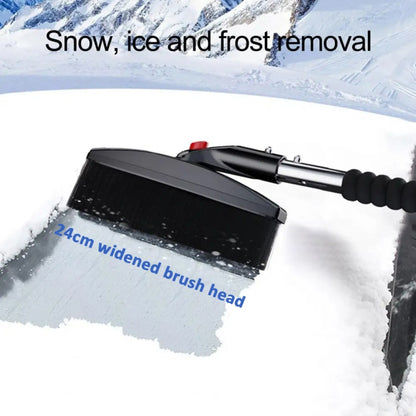 3-in-1 Car Snow Shovel Brush Kit Stainless Steel Retractable Ice Scraper, Silver, Black