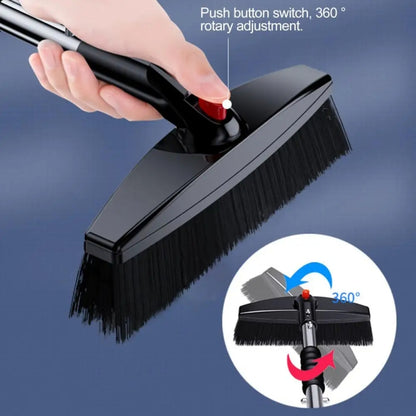 3-in-1 Car Snow Shovel Brush Kit Stainless Steel Retractable Ice Scraper, Silver, Black