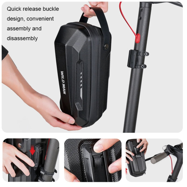 WILD MAN Scooter EVA Hard Shell Front Bag Folding Bicycle Quick Release Hanging Bag, GD9X 2L, GD9X Plus 3L