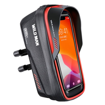 WILD MAN ES12X 1LEVA Hard Shell Bicycle Bag Cycling Phone Touch Screen Front Beam Bag, ES12X (Red)