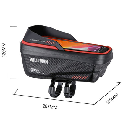 WILD MAN ES12X 1LEVA Hard Shell Bicycle Bag Cycling Phone Touch Screen Front Beam Bag, ES12X (Red)