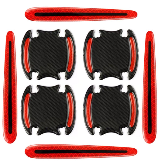 Juego de 8 pegatinas reflectantes de seguridad para espejo retrovisor de puerta de coche, color rojo, amarillo, blanco, azul y verde fluorescente.