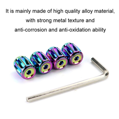 4pcs/set Metal Anti-theft Tyre Core Valve Personalised Conversion Cap, Colorful