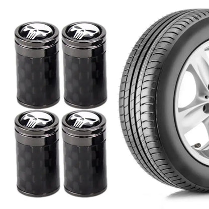 4pcs/Set Real Carbon Fibre Skeleton Tyre Valve Caps