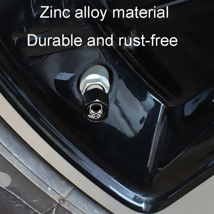 4pcs /Set Skeleton Metal Tire Valve Caps Automobile Modification Universal Valve Core Cover