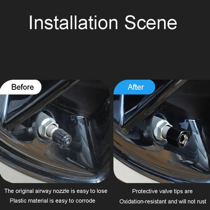 4pcs /Set Skeleton Metal Tire Valve Caps Automobile Modification Universal Valve Core Cover