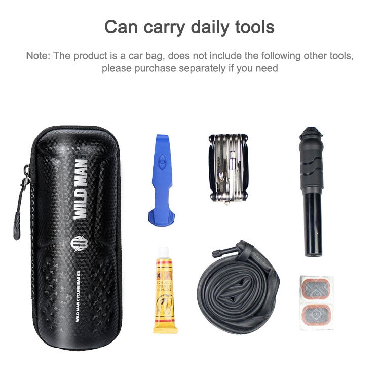 WILD MAN E3 EVA Hard Shell Bicycle Tool Storage Bag Cycling Equipment, E3 (Carbon Pattern)