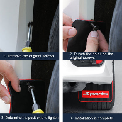 2pcs Car Tire Mud Flap Modification Plastic Anti-Splash Mud Flap, Sports, Cat Eye, Large Sports, Large Blank