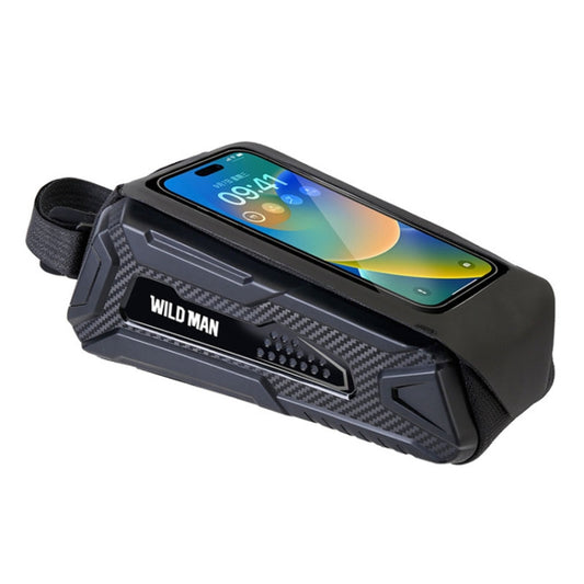 WILD MAN M90 EVA Sacoche de guidon étanche pour VTT avec écran tactile pour téléphone portable, M90 (Noir Gris), M90 (Noir Rouge)