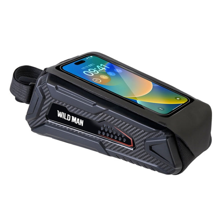WILD MAN M90 EVA Hard Shell Mountain Bike Mobile Phone Touch Screen Waterproof Front Beam Bag, M90 (Black Gray), M90 (Black Red)