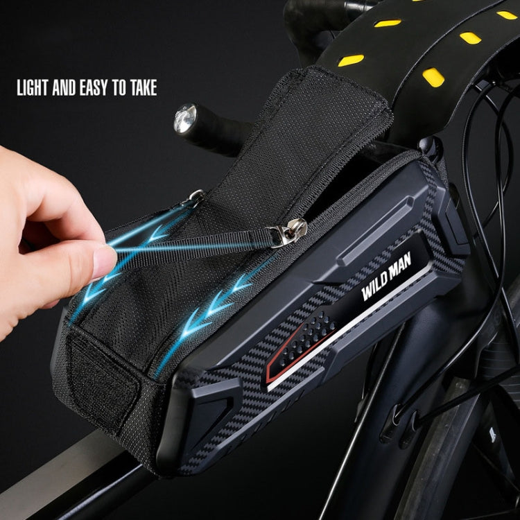 WILD MAN M90 EVA Hard Shell Mountain Bike Mobile Phone Touch Screen Waterproof Front Beam Bag, M90 (Black Gray), M90 (Black Red)