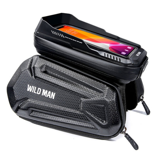 WILD MAN XT6 1.2L Sac de vélo VTT Coque rigide EVA Écran tactile étanche pour téléphone sur tube supérieur, XT6 (Solaire), XT6 (Sergé)