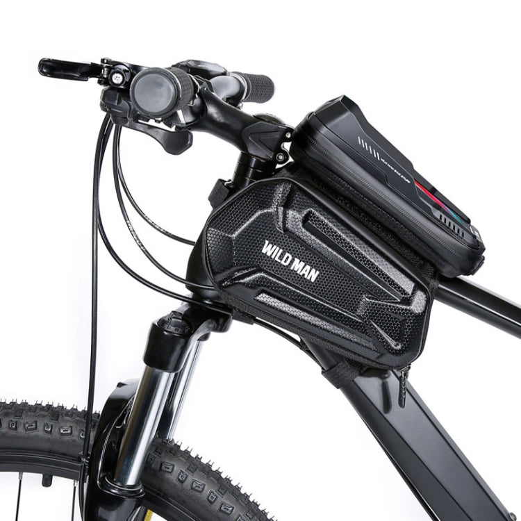 WILD MAN XT6 1,2L Mountainbike EVA-Hartschale wasserdichte Telefontasche mit Touchscreen für Oberrohr, XT6 (Solar), XT6 (Twill)