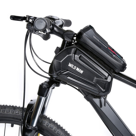WILD MAN XT6 1.2L Sac de vélo VTT Coque rigide EVA Écran tactile étanche pour téléphone sur tube supérieur, XT6 (Solaire), XT6 (Sergé)