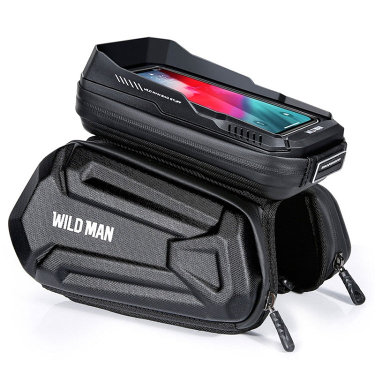 WILD MAN XT6 1,2L Mountainbike EVA-Hartschale wasserdichte Telefontasche mit Touchscreen für Oberrohr, XT6 (Solar), XT6 (Twill)