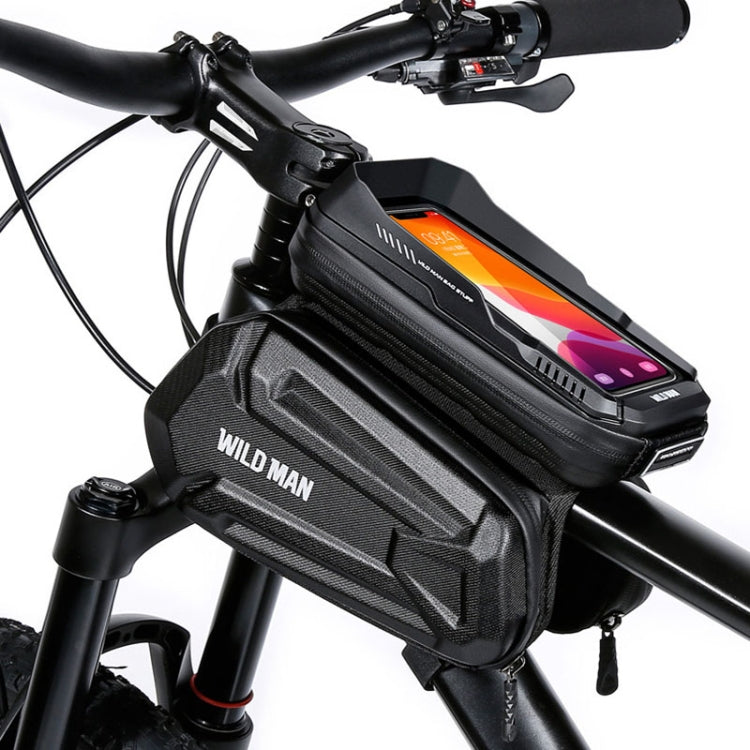 WILD MAN XT6 1,2L Mountainbike EVA-Hartschale wasserdichte Telefontasche mit Touchscreen für Oberrohr, XT6 (Solar), XT6 (Twill)