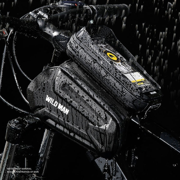 WILD MAN XT6 1,2L Mountainbike EVA-Hartschale wasserdichte Telefontasche mit Touchscreen für Oberrohr, XT6 (Solar), XT6 (Twill)