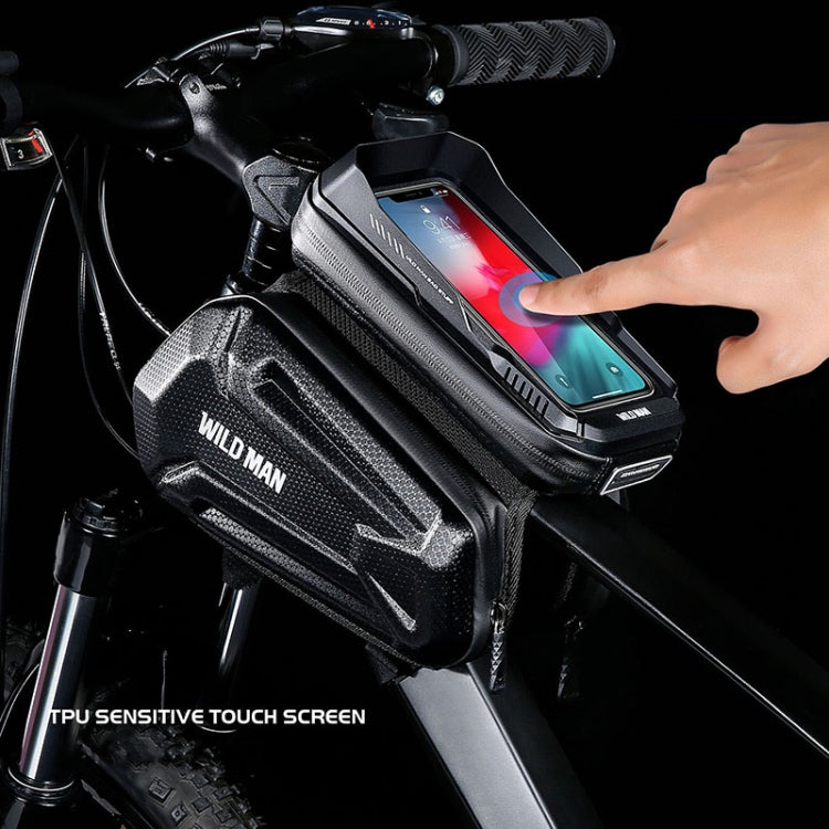 WILD MAN XT6 1,2L Mountainbike EVA-Hartschale wasserdichte Telefontasche mit Touchscreen für Oberrohr, XT6 (Solar), XT6 (Twill)