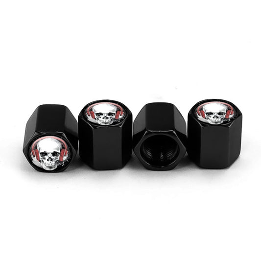 Ensemble de 4 bouchons de valve de pneu métalliques squelettes pour casque automobile, universels et modifiés.