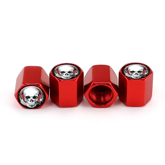 Ensemble de 4 bouchons de valve de pneu métalliques squelettes pour casque automobile, universels et modifiés.