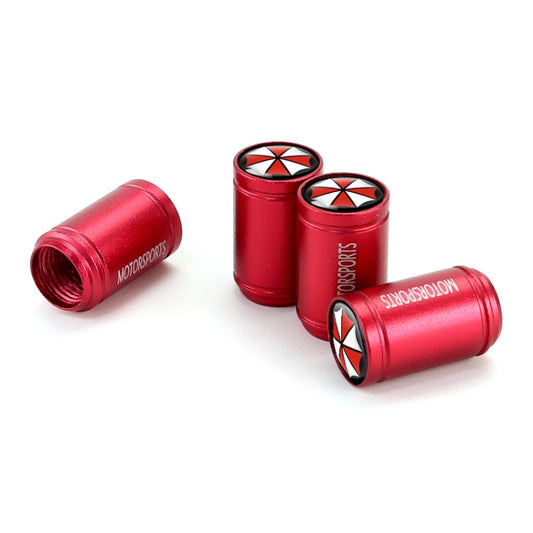 Lot de 4 bouchons de valve de pneu en métal en forme de parapluie pour automobile, universels et modifiés.