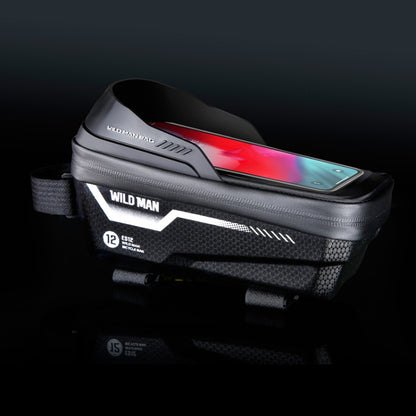 WILD MAN ES12 1L Sac de cadre de vélo de montagne Sacoche de téléphone étanche pour vélo, ES12 (Gris), ES12 (Bleu), ES12 (Noir), ES12 (Rouge)