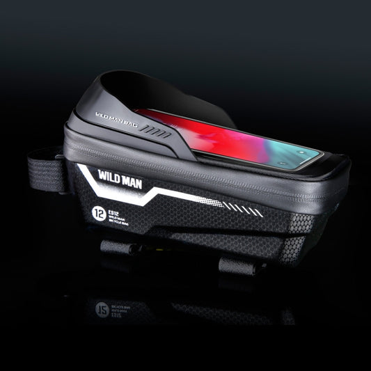 WILD MAN ES12 1L Sac de cadre de vélo de montagne Sacoche de téléphone étanche pour vélo, ES12 (Gris), ES12 (Bleu), ES12 (Noir), ES12 (Rouge)